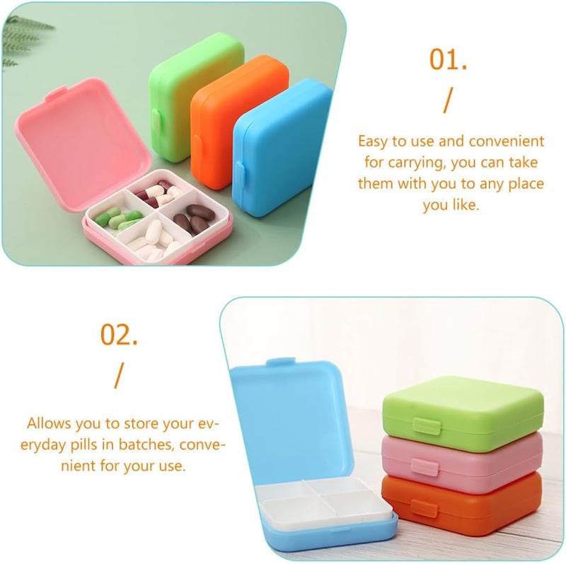 8pcs Small Pill Organizer Box Travel Medicine Holder Portable Compartment Pill Case Daily Medication Storage for Pocket Purse - Image 3