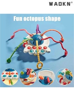 WAOKN Baby Sensory Montessori Silicone Toy, Silicone Pull String Activity Toy for Baby, Sensory Toys for Toddlers to Support Fine Motor Skills, Baby Teether Toys for Boys and Girls 18+ Months  - Image 5
