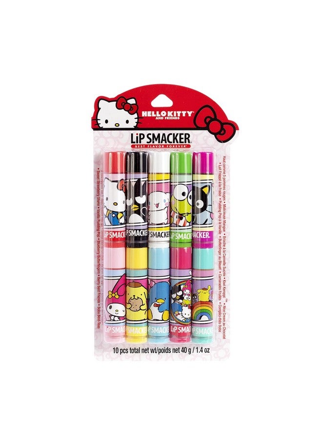 ليب سماكر مجموعة مرطب شفاه سانريو هيلو كيتي وأصدقائه - ١٠ مرطبات شفاه مرطبة وحامية - خالية من القسوة - Image 1