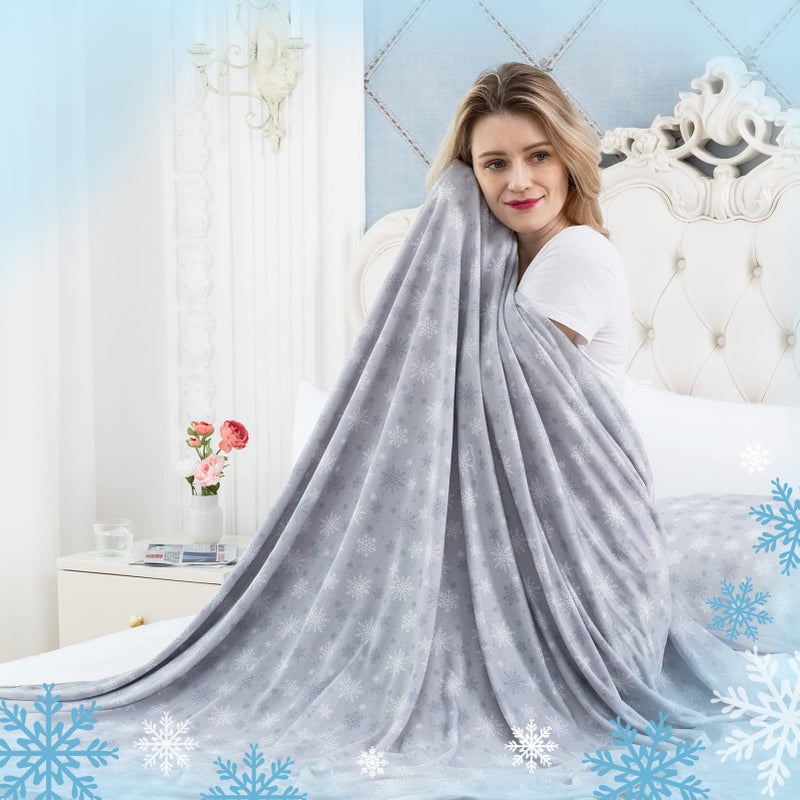 OIGAE Cooling Blanket with Double Sided Cold Effect Bed Throw for Hot Sleepers Night Sweats Japanese Q-Max 0.5 MICA Cooling Fiber Skin-Friendly  Breathable Always Stays Cold Twin Size - Image 1
