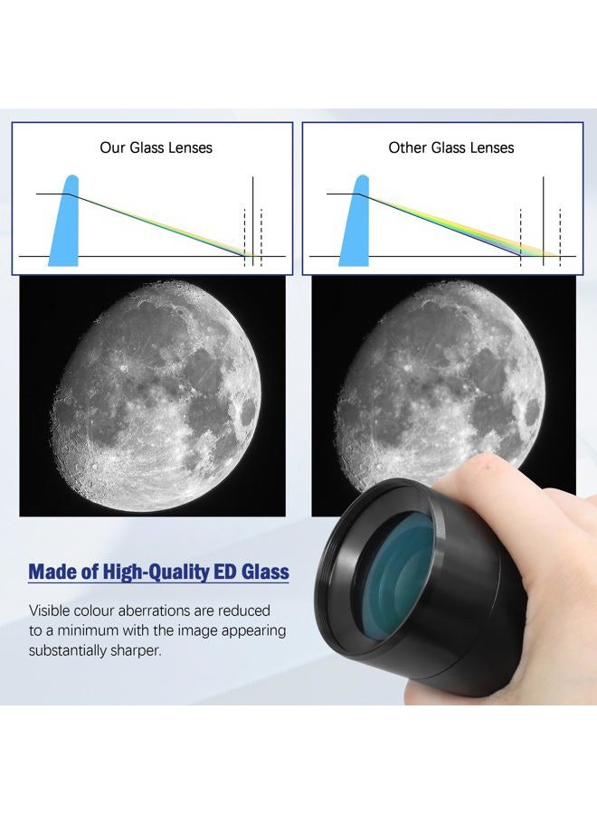Astromania Barlow Lens for Telescopes, 2" Ed 2X Dual Power - Image 4