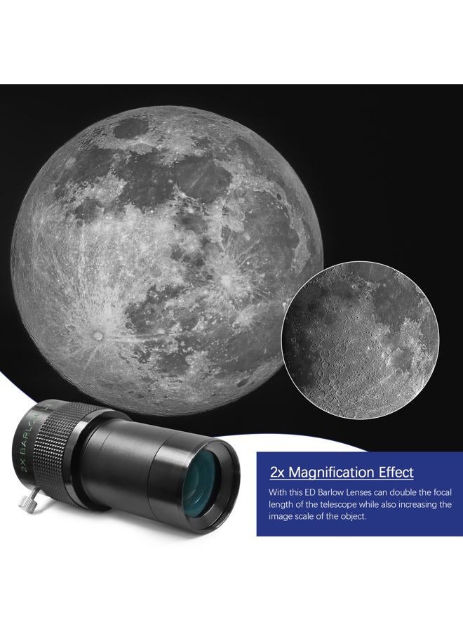 Astromania Barlow Lens for Telescopes, 2" Ed 2X Dual Power - Image 2