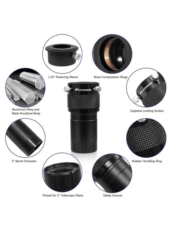 Astromania Barlow Lens for Telescopes, 2" Ed 2X Dual Power - Image 3