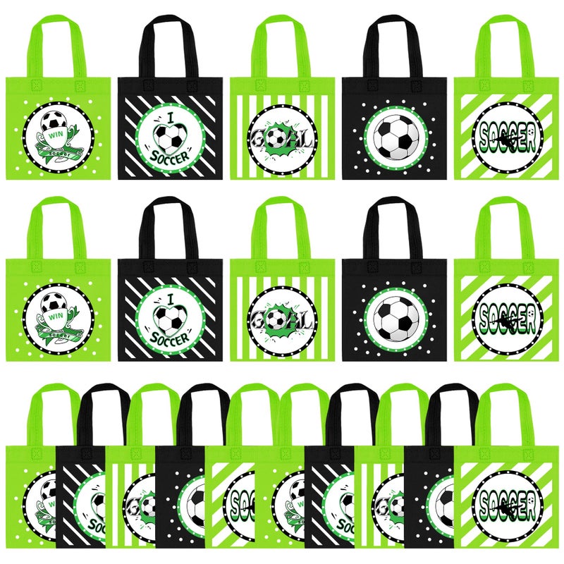 20 PCS Soccer Party Favor Bags Soccer Gift Bags Treat Gift Bags for Kids Soccer Birthday Party Sports Theme Party Baby Shower World Cup Goodie Bags Supplies Soccer