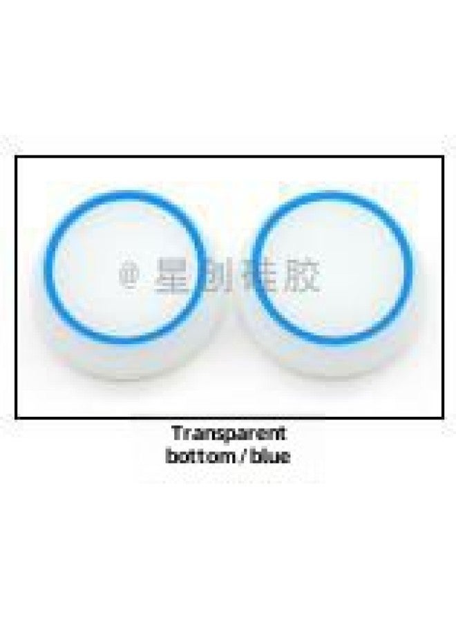 PS5 Luminous Rocker Cap PS4 XBO Xone Two-color Silicone Collar Mushroom Head Gamepad Key Cap-Product Color:Transparent Bottom/Blue Circle - Image 1