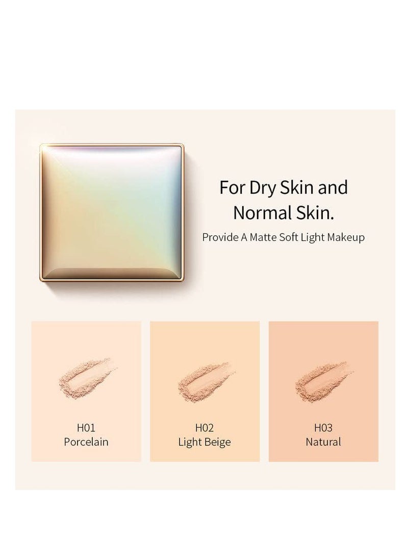 Excefore Flawless Pressed Powder, Portable Face Powder Compact, Control Shine & Smooth Complexion,Setting Powder Multi-use Foundation (H03#Natural) - Image 2