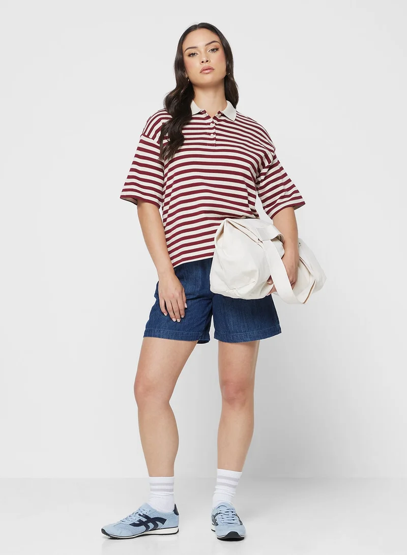 ONLY  ONLSINE LIFE Short Sleeve POLO TOP for Women | Best Price UAE