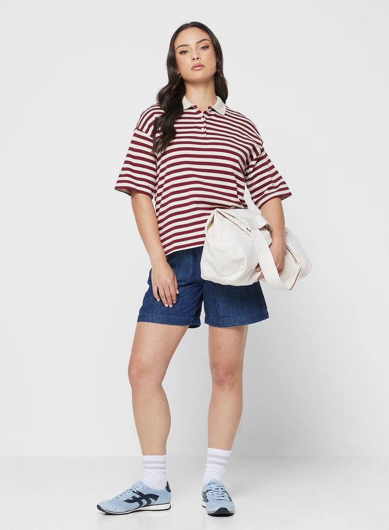 اونلي اونلاين لايف بولو توب قصير الأكمام - Image 4