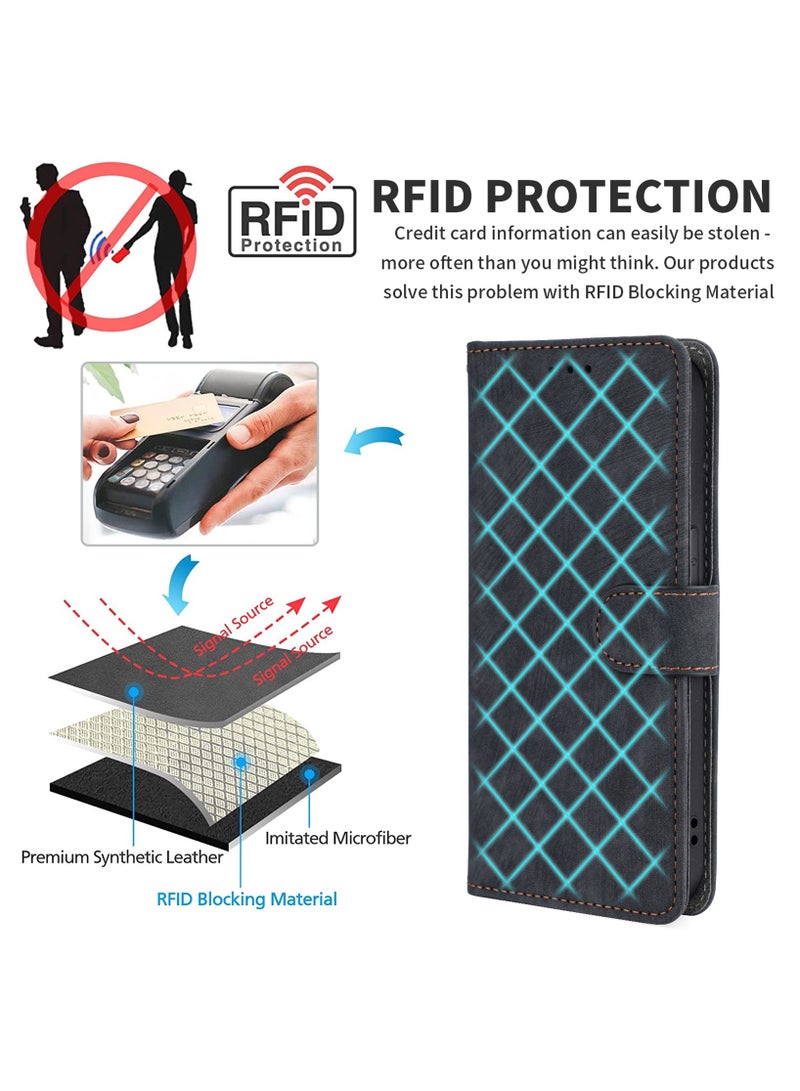 Fankalo Phone Case for Tecno Spark 30C 4G with RFID Security Protection Flip PU Leather Wallet Case with Card Holder Shockproof Protective Cover - Image 2