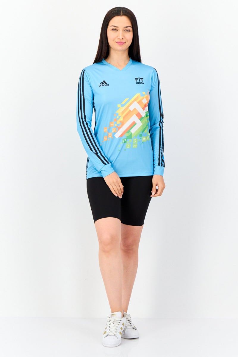 Adidas Women Sportswear Fit India Brand Logo Outdoor Jersey, Multicolor  - Image 4