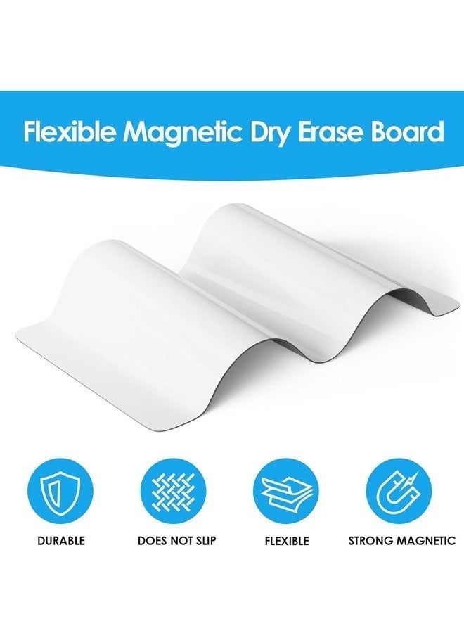 لوحة بيضاء مغناطيسية متعددة الاستخدامات وقابلة للمسح، مقاس A4، مزودة بـ 6 أقلام وممسحة للوحات البيضاء، بزوايا مستديرة ومزودة بمغناطيس للتثبيت، مناسبة لقوائم التسوق على الثلاجة، ولوحات المعلومات الدراسية، ولوحات الإعلانات المكتبية، الحجم: 12 بوصة × 8 بوصة (30 × 21 سم) - Image 5