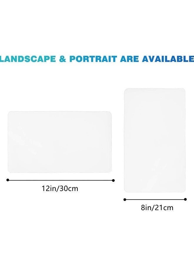 لوحة بيضاء مغناطيسية متعددة الاستخدامات وقابلة للمسح، مقاس A4، مزودة بـ 6 أقلام وممسحة للوحات البيضاء، بزوايا مستديرة ومزودة بمغناطيس للتثبيت، مناسبة لقوائم التسوق على الثلاجة، ولوحات المعلومات الدراسية، ولوحات الإعلانات المكتبية، الحجم: 12 بوصة × 8 بوصة (30 × 21 سم) - Image 3