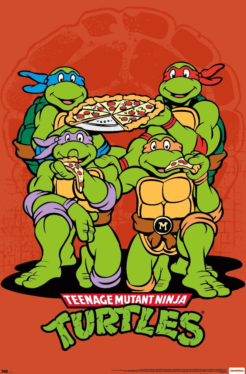 Trends International Wall Poster Teenage Mutant Ninja Turtles-Pizza, 22.375" x 34" - Image 1