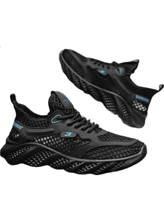 TonLion Men'S Sports Shoes Spring Summer Men'S Shoes Men'S Outdoor Casual Shoes Men'S Breathable Mesh Dad Shoes Men Black 40 - Image 2
