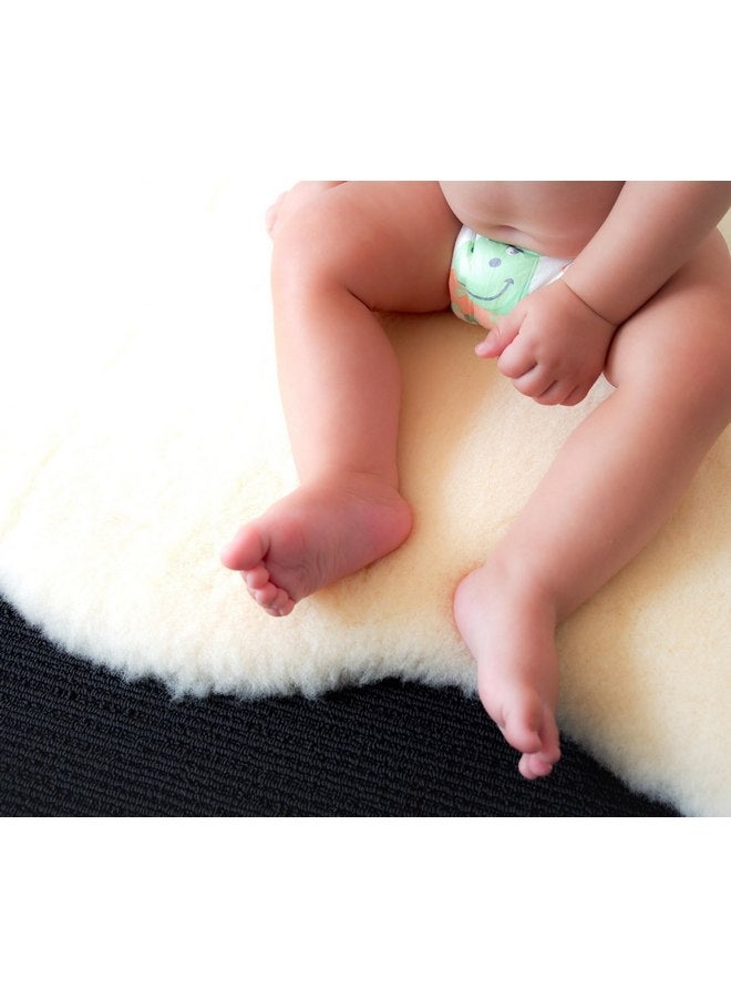 WaySoft Baby Sheepskin Rug, Oeko-TEX Certified, Safe & Natural Nursery Rug, 100% Genuine New Zealand Soft Fur Rug Baby Carpet - Image 2