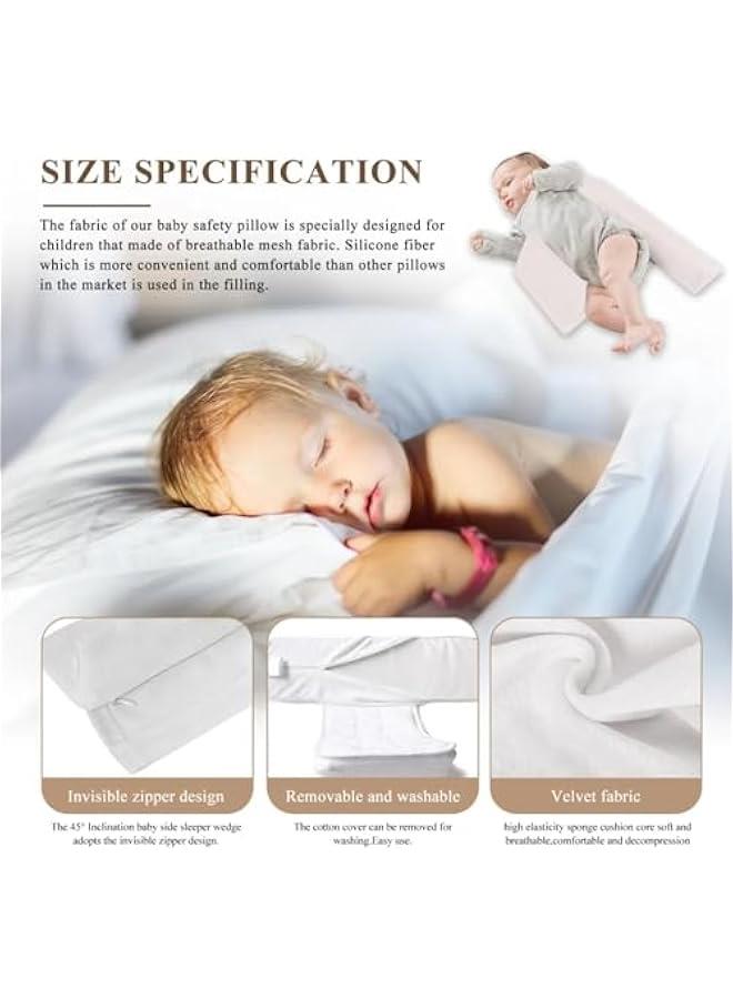 MIXDE Baby Shaping Pillow, Infant Side Sleeping Double Wedge Pillow, Easy to Clean Removable Triangle Support Toddler Body Pillow, Anti-Rolling Infant Side Sleeping Wedge Pillow for Boys and Girls - Image 4