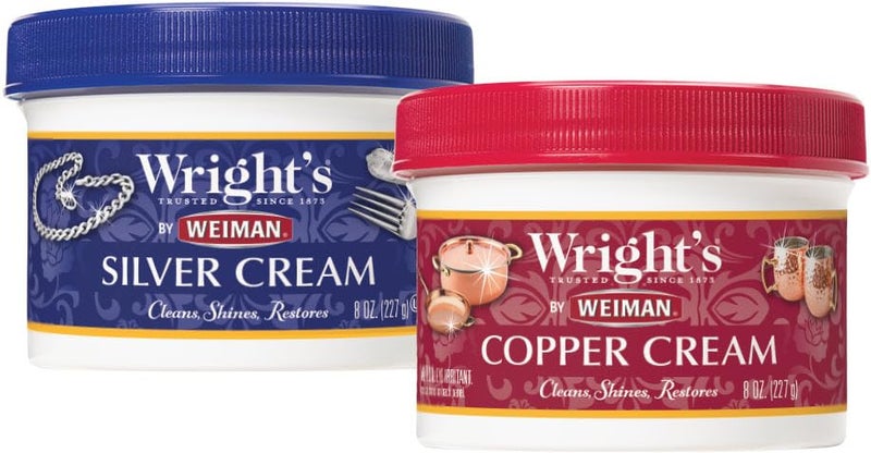 Wright's Silver and Copper Cleaner and Polish - 8 Ounce Each - Premium Metal Polish Silver Copper Brass Chrome and More - Image 1