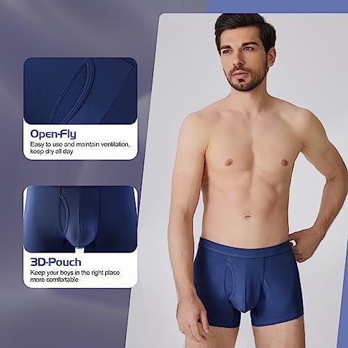 BAMBOO COOL Mens Underwear Trunks for Man Soft Waistband Open-fly Support Briefs(3 or 4 pack) - Image 2