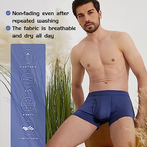 BAMBOO COOL Mens Underwear Trunks for Man Soft Waistband Open-fly Support Briefs(3 or 4 pack) - Image 5
