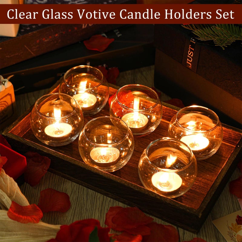 Uiifan 36 Pcs Clear Votive Candle Holder 1.97'' x 2.17'' Bulk Glass Tea Lights Round for Wedding Candle Jars Holder for Wedding Table Centerpiece Party Birthday Home Decoration - Image 4
