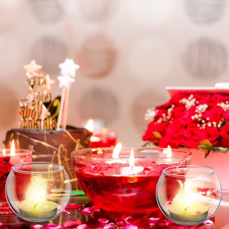 Uiifan 36 Pcs Clear Votive Candle Holder 1.97'' x 2.17'' Bulk Glass Tea Lights Round for Wedding Candle Jars Holder for Wedding Table Centerpiece Party Birthday Home Decoration - Image 5