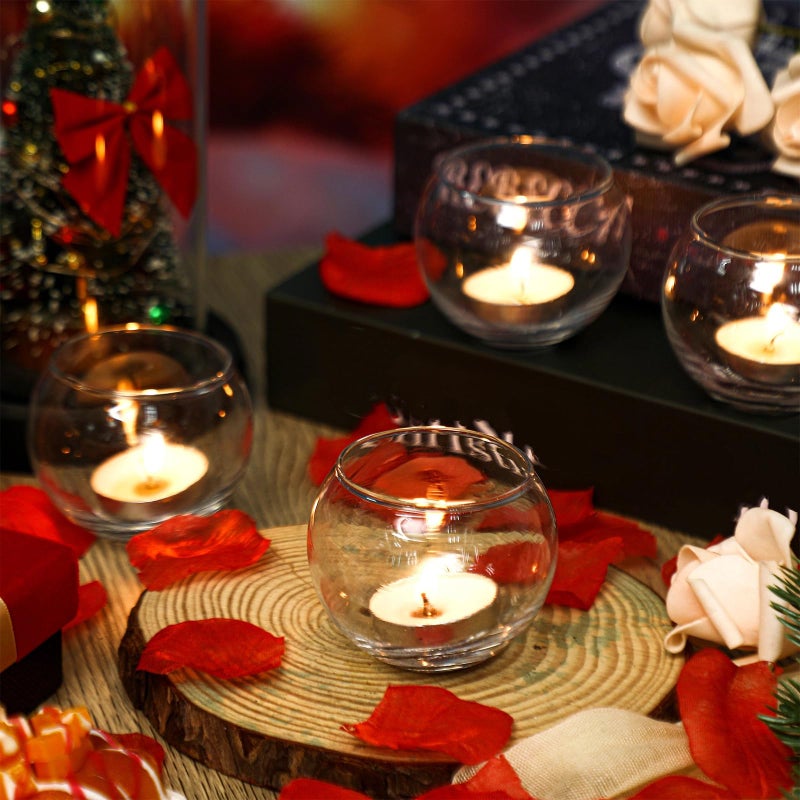Uiifan 36 Pcs Clear Votive Candle Holder 1.97'' x 2.17'' Bulk Glass Tea Lights Round for Wedding Candle Jars Holder for Wedding Table Centerpiece Party Birthday Home Decoration - Image 3