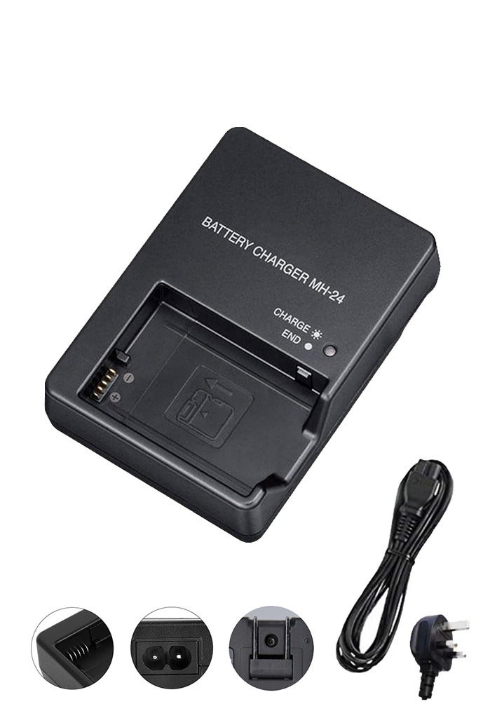 Gecomo Camera Battery Charger, MH-24 Charger Compatible with Nikon P7100 P7000 D5100 D5200 D5300 D5500 D5600 Df D3100 D3200 D3300 Camera(Black) - Image 1