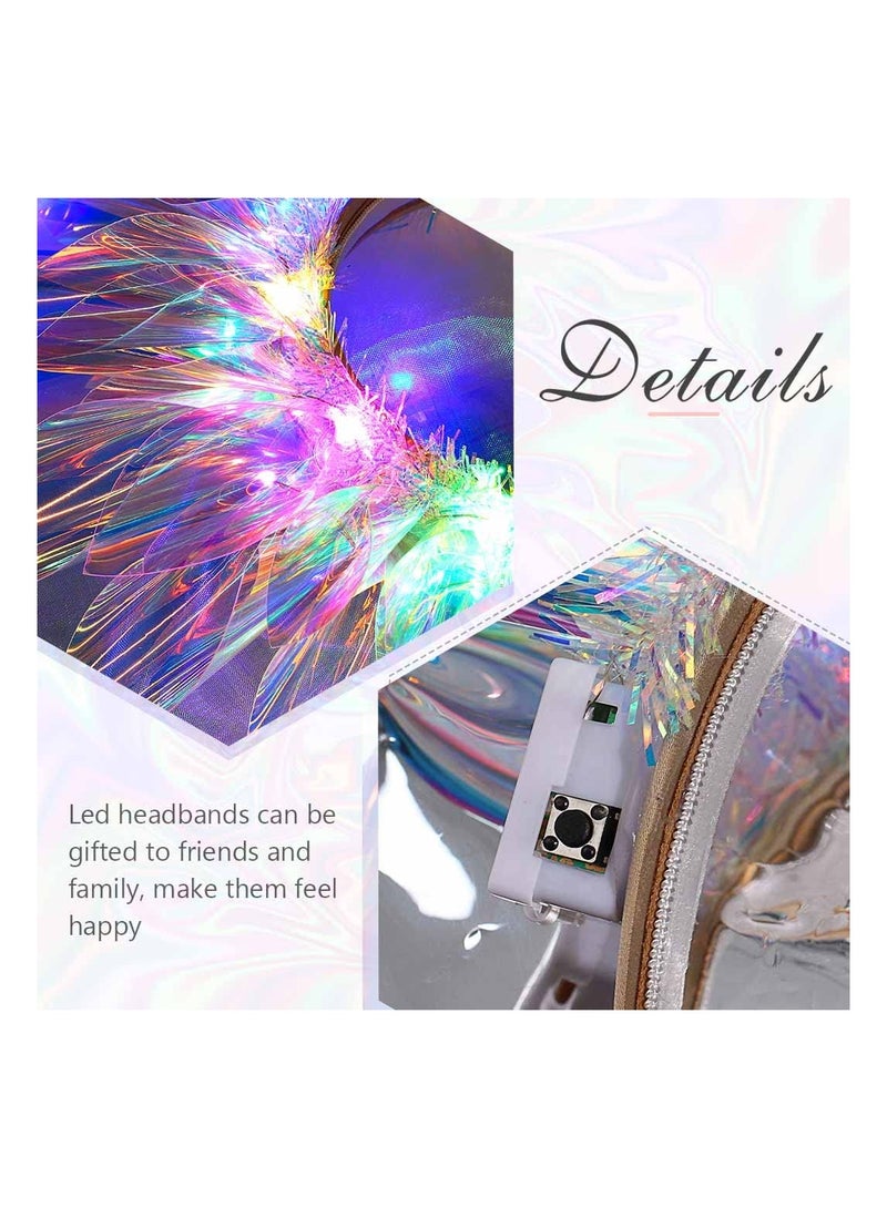 KASTWAVE LED Light Up Headband, Tinsel Hair Hoop, Party Nightclub Rave Hair Accessories for Women and Girls, Flashing Headpiece Festival Hair Accessories - Image 4