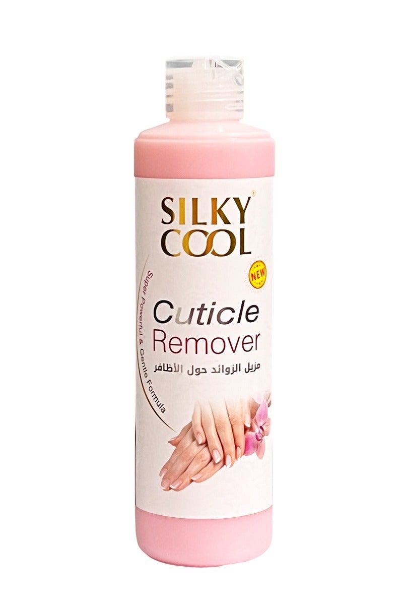 Silky Cool Cuticle Remover 250ml – Pink , Glycerine-Enriched Liquid for Softening & Removing Dead Skin | Nail Care for Manicure & Pedicure