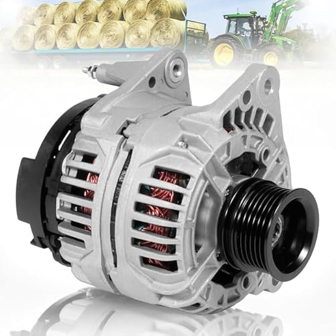 Dilomber RE529377 Tractor Alternator 12V/70A Fits for John Deere Loader Tractor Skid Steer Models 244J 304J 313 315 328 CT315 4120 5065M 6100D Replaces RE509648 0124315030 0124315042 SE501831 AL5057N - Image 1