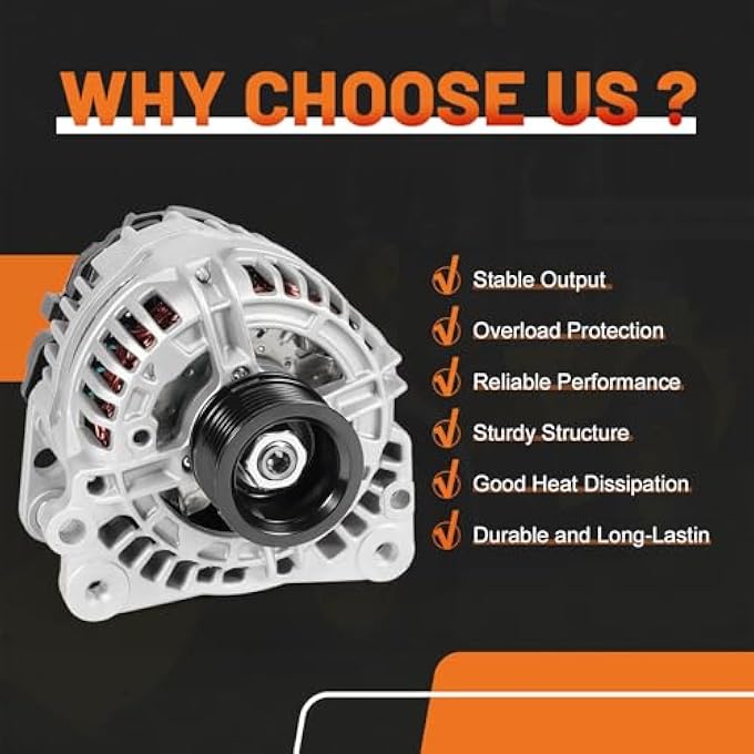 Dilomber RE529377 Tractor Alternator 12V/70A Fits for John Deere Loader Tractor Skid Steer Models 244J 304J 313 315 328 CT315 4120 5065M 6100D Replaces RE509648 0124315030 0124315042 SE501831 AL5057N - Image 5