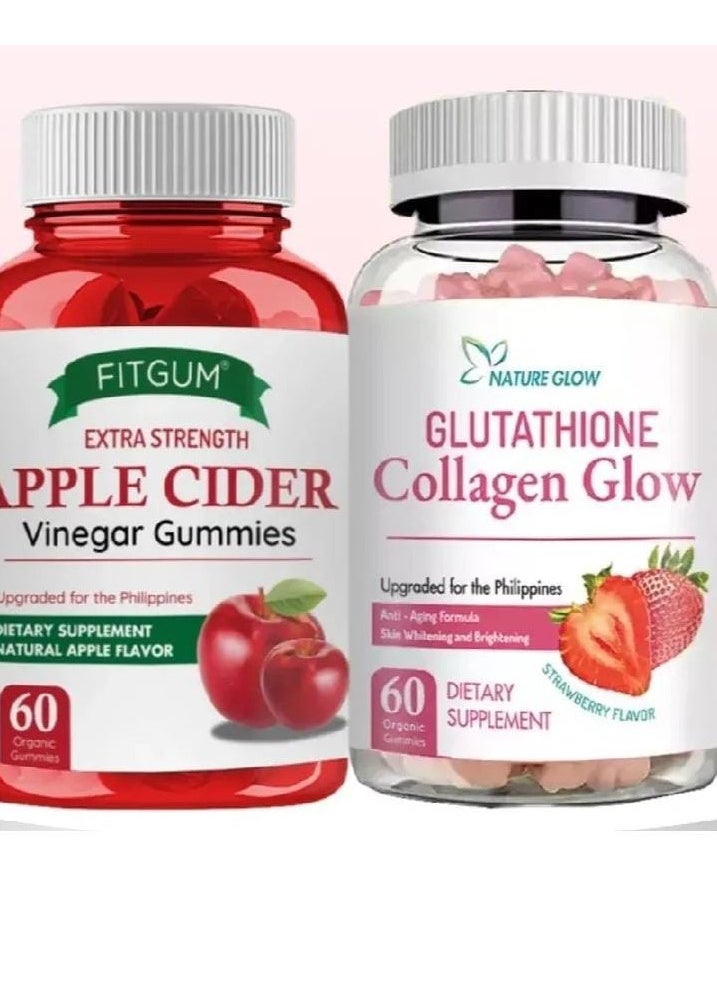 NATURE GLOW NATURE GLOW Glutathione Collagen Glow Apple Cider Vinegar Gummies Whitening Skin Weight Loss  - Image 1