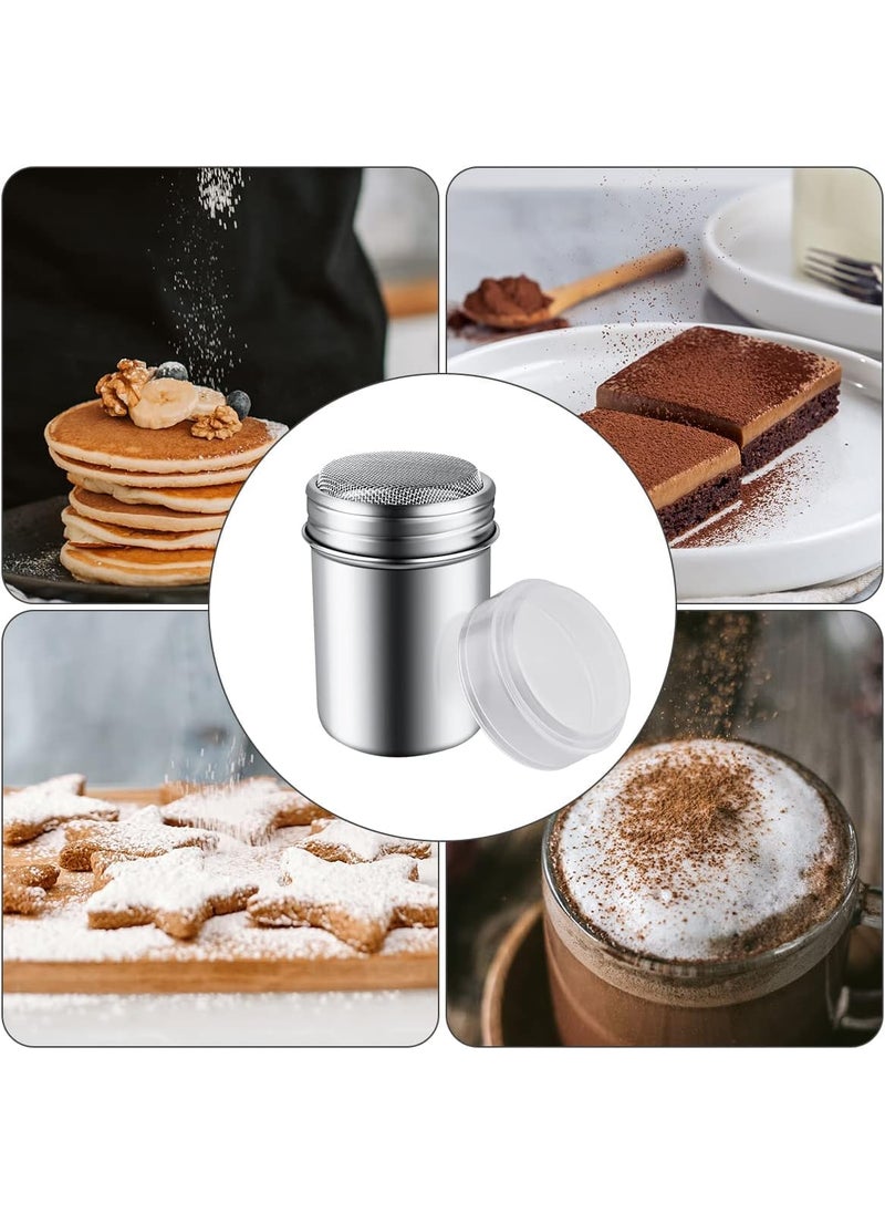 FINALITY finality Stainless Steel Powder Sugar Shaker with Mesh Lid Chocolate Coffee Sifter Sprinkler Dredgers for Coffee Cappuccino Latte CocoaCinnamon PowderIcing SugarChocolate Coffee 250 Ml Silver  - Image 4