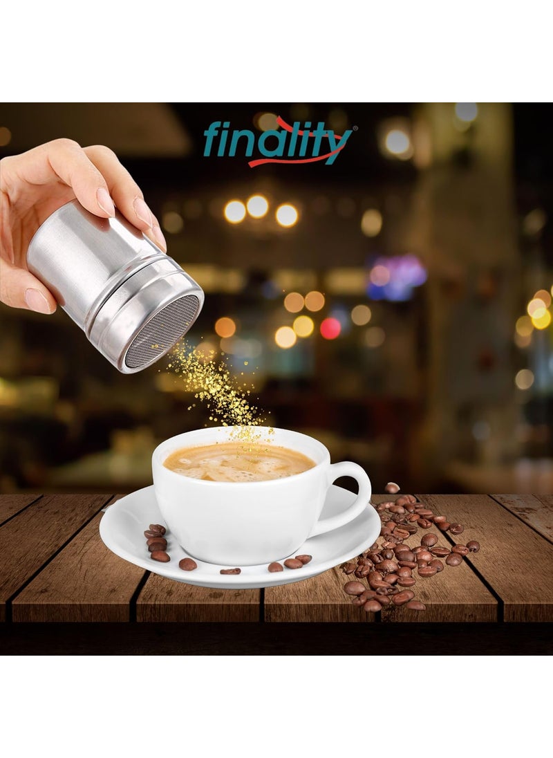 FINALITY finality Stainless Steel Powder Sugar Shaker with Mesh Lid Chocolate Coffee Sifter Sprinkler Dredgers for Coffee Cappuccino Latte CocoaCinnamon PowderIcing SugarChocolate Coffee 250 Ml Silver  - Image 2