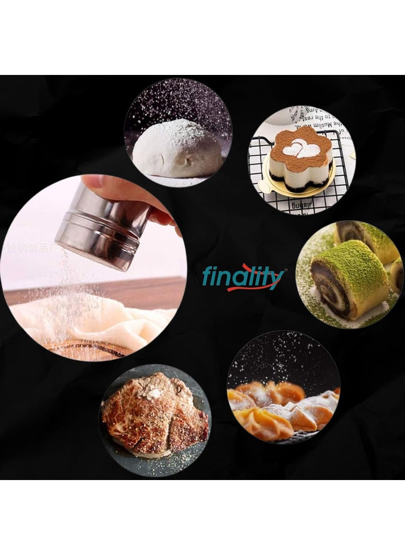 FINALITY finality Stainless Steel Powder Sugar Shaker with Mesh Lid Chocolate Coffee Sifter Sprinkler Dredgers for Coffee Cappuccino Latte CocoaCinnamon PowderIcing SugarChocolate Coffee 250 Ml Silver  - Image 3