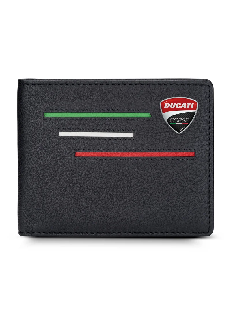 دوكاتي كورس Ducati Corse Elegante Genuine Leather Wallet, Black