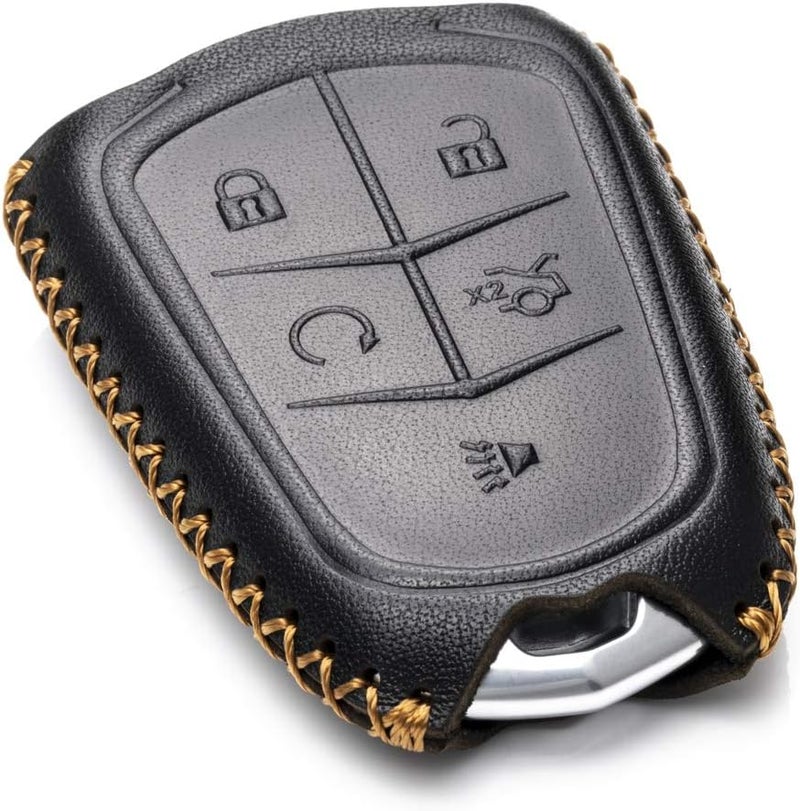 Vitodeco Genuine Leather Smart Key Fob Case Compatible for Cadillac XT4, Cadillac XT5, Cadillac XT6 2019 - 2023 (5-Button, Black) - Image 3