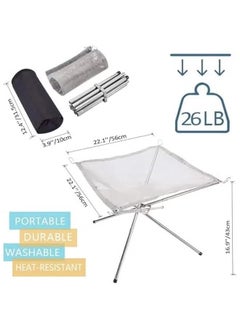 PYC Portable Fire Pit Outdoor 22 Inch Camping Fire Pit Foldable Steel Mesh Fire Pits Fireplace  - Image 2