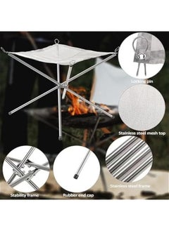 PYC Portable Fire Pit Outdoor 22 Inch Camping Fire Pit Foldable Steel Mesh Fire Pits Fireplace  - Image 5