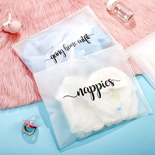 Boao 15 Pack Hospital Bags for Labor and Delivery 11 x 14 Inch Diaper Bag Organizing Pouches Resealable Maternity Hospital Pouches(Black Letter) - Image 3