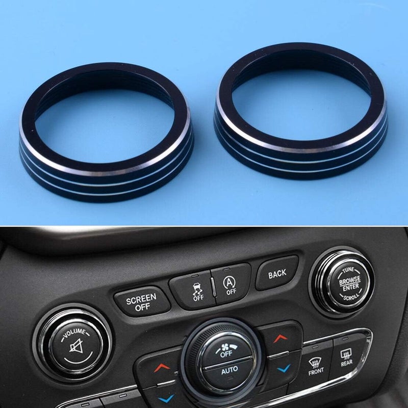 QASULER Dash Console Volume Knob Ring Cover Trim for Jeep Grand Cherokee - Image 2