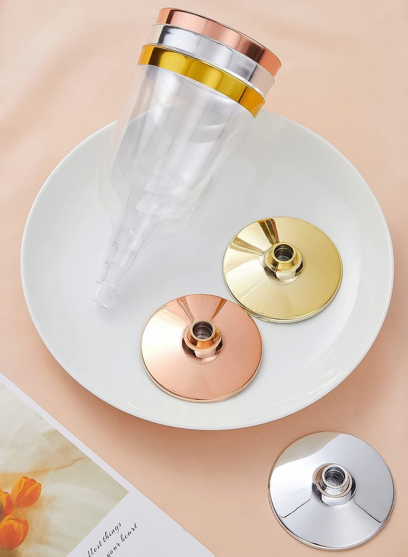 KASTWAVE Plastic Champagne Flutes, 10 Pack Glasses with Gold Rim, 6 Oz Drink Glasses with Stem, Disposable Water Cups Reusable Suitable for Party Weeding Birthday - Image 5