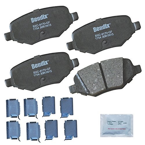 Bendix Priority1 CFC1754 Ceramic Rear Brake Pads for Select Models Ford Edge, Explorer, Flex, Police Interceptor Utility, Taurus, Lincoln MKS, MKT, MKX - Image 1