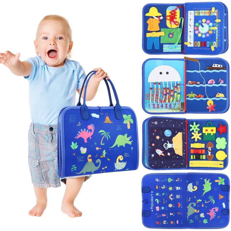 SparkShoots Busy Board Toddler Stocking Stuffers: Sensory Toys for Toddlers 1 2 3 4 Year Old Boy Gifts Montessori Toys - Toddler Airplane Travel Essentials & Road Trip Must Haves, Age 12 18 Month Baby Abacus Toy - Image 1