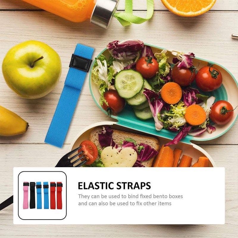 OSALADI 10pcs Lunch Box Elastic Band Outdoor Bento Lunchbox Strap Stretchable Lunch Container Fixing Loop Belt for 35- 43cm Home School Office Random Color  I341816U245  12X2.2X0.3CM - Image 5