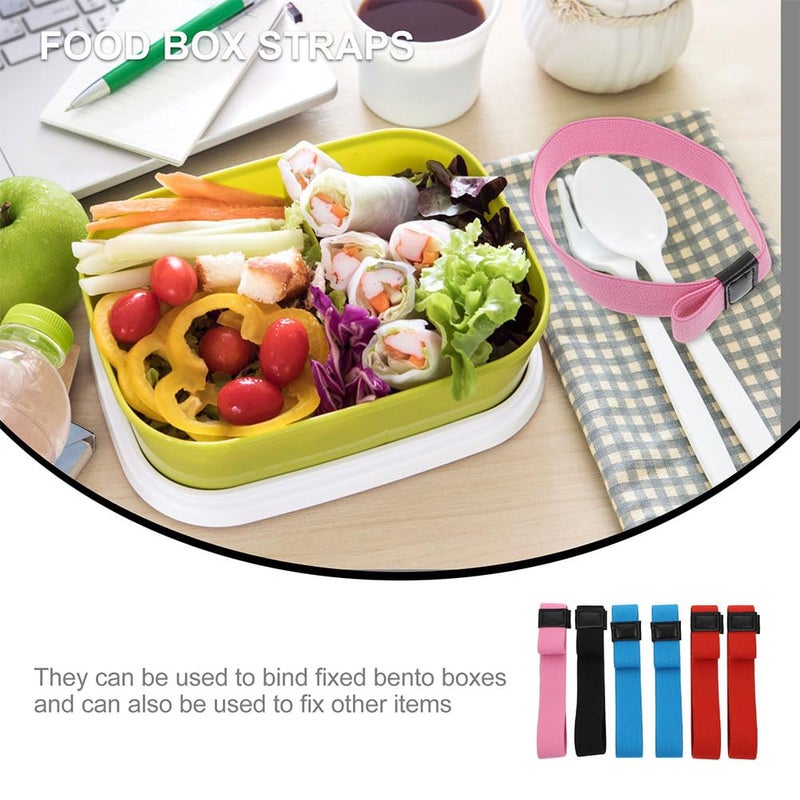 OSALADI 10pcs Lunch Box Elastic Band Outdoor Bento Lunchbox Strap Stretchable Lunch Container Fixing Loop Belt for 35- 43cm Home School Office Random Color  I341816U245  12X2.2X0.3CM - Image 4
