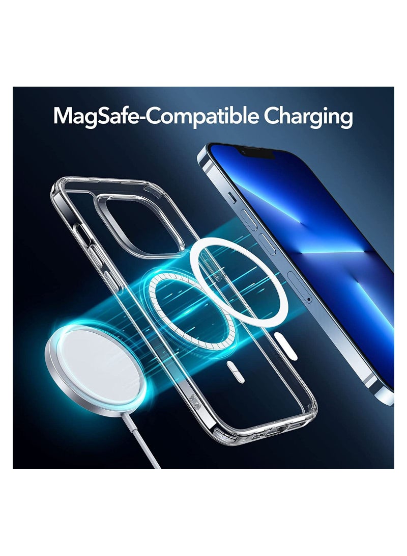 ACLIX 3in1 Shockproof Magsafe-Compatible Charging Case with 3D Tempered Glass Screen Protector & Camera Lens For Iphone 14 ProMax Clear - Image 3