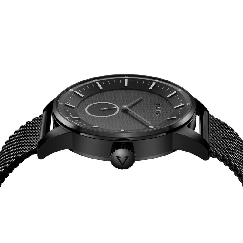 ترندا TRNDA ساعة يد مذهلة - ساعة رجالية عصرية من الفولاذ المقاوم للصدأ الأسود مع سوار شبكي ومينا فريد. - Image 3