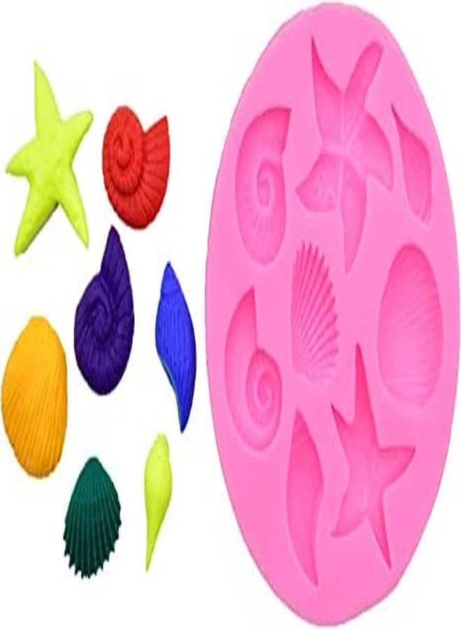 MATIN IMPEX Marine Theme Seashell Conch Starfish Fish Silicone Mold for DIY Under The Sea Style Handmade Fondant Candy Chocolate Desserts Ice Cube Soap Biscuit Plaster Cupcake Topper Cake Decor (CFM128) - Image 5