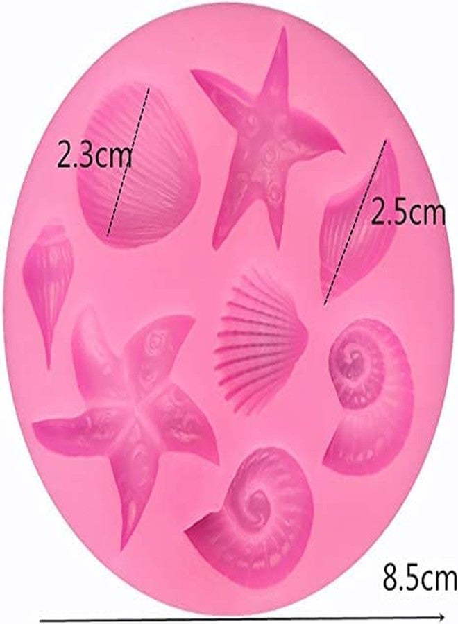 MATIN IMPEX Marine Theme Seashell Conch Starfish Fish Silicone Mold for DIY Under The Sea Style Handmade Fondant Candy Chocolate Desserts Ice Cube Soap Biscuit Plaster Cupcake Topper Cake Decor (CFM128) - Image 2